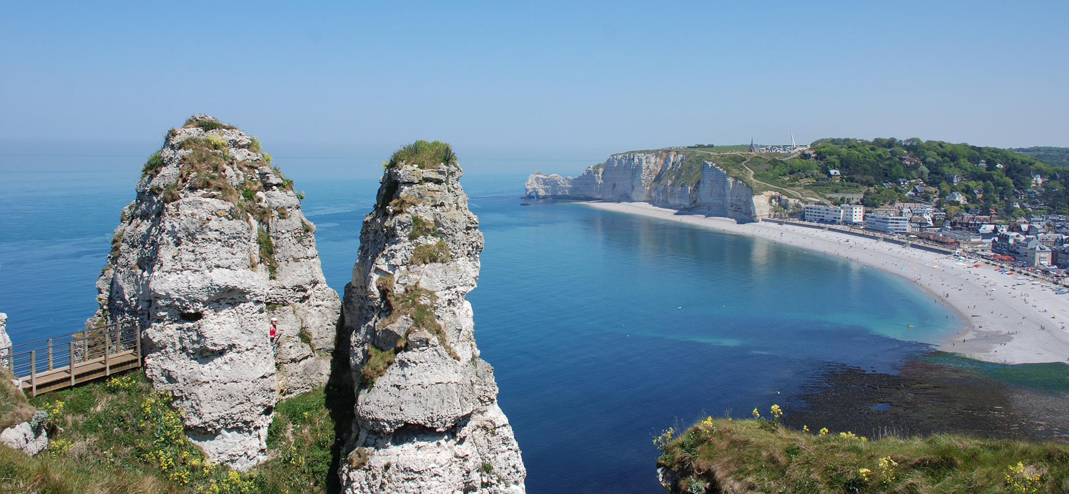 Étretat depuis la falaise d'Aval