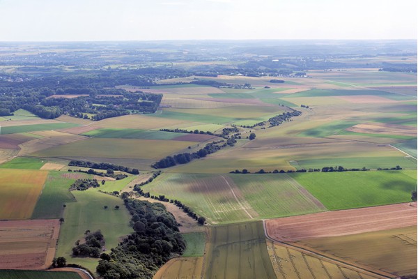 Campagne dieppoise vue depuis un ULM lors d’un baptême aérien au-dessus du Pays de Caux et de la Côte d’Albâtre